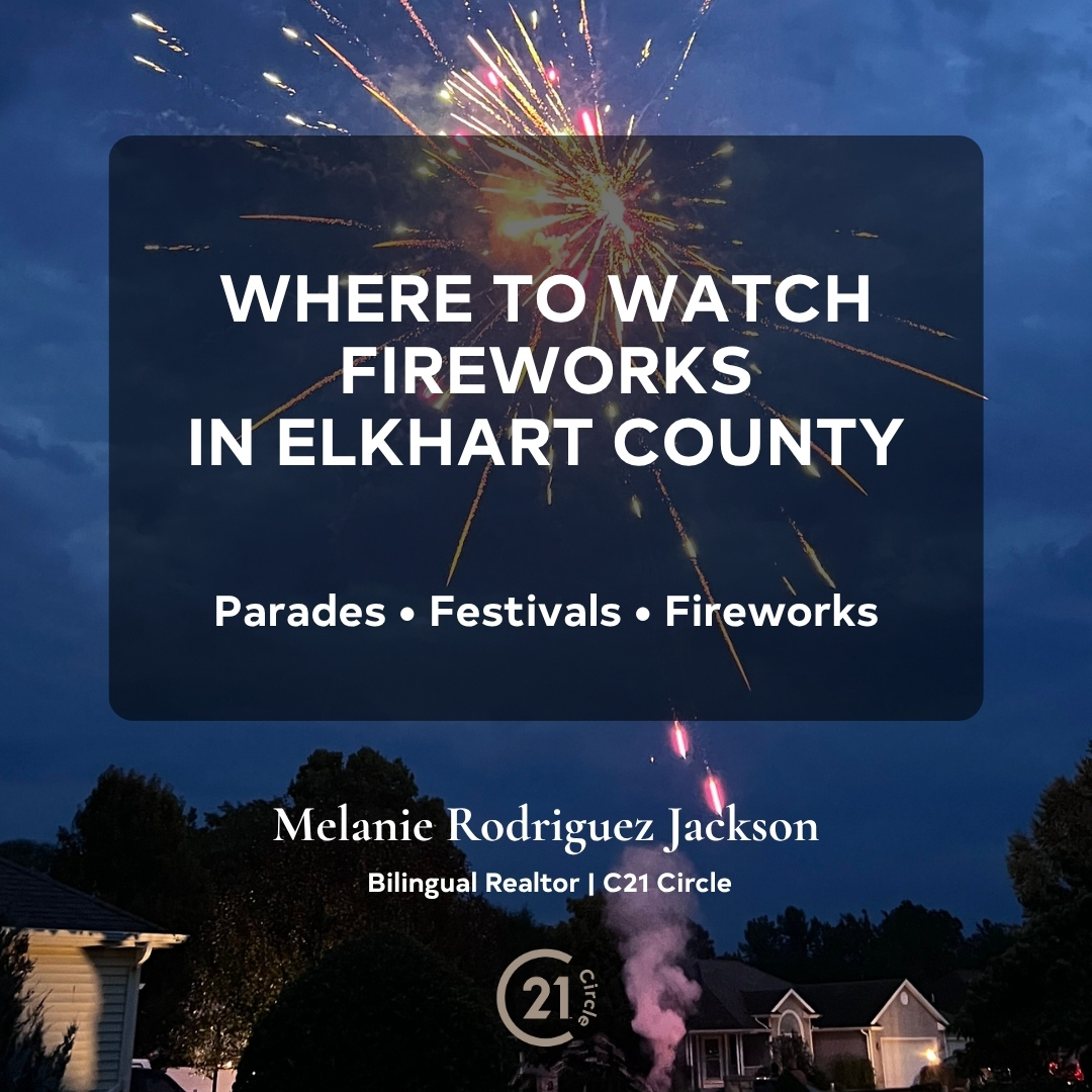 Fireworks lighting up the night sky during Fourth of July celebrations in Elkhart County and Michiana.